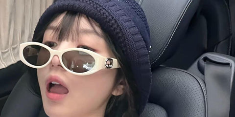 Chinese actress Tian Xiwei was seen wearing white Gucci GG1662SA 004 sunglasses in her Douyin update, August 2024.