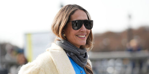Belgian fashion consultant and television host Tiany Kiriloff was seen wearing black Alaia AA0094S 001 sunglasses at the Dior Spring/Summer 2026 fashion show during Paris Fashion Week.