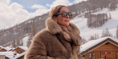Belgian fashion consultant and television host Tiany Kiriloff was seen wearing tortoiseshell Prada PR C05S 20D50Q sunglasses with grey lenses in her Instagram post, February 2026.