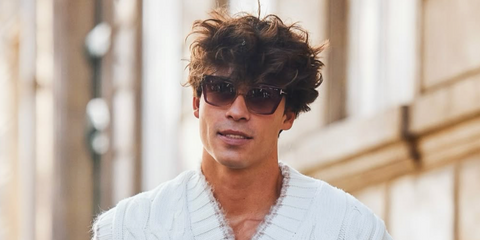 German model Tim Schaecher was seen wearing brown gradient Tom Ford Winona TF1030 47J sunglasses at the Lacoste Spring/Summer 2026 fashion show during Paris Fashion Week. Shop online now on Pretavoir