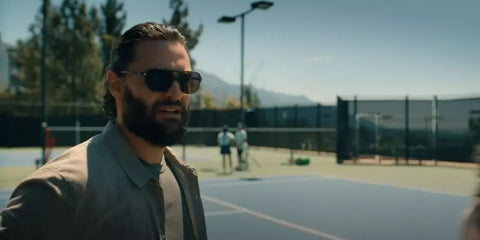 Tom Bateman was seen wearing black Ray-Ban Bill One RB 2205 901/31 sunglasses in "Based on a True Story", season 2 episode 5, as Matt Pierce