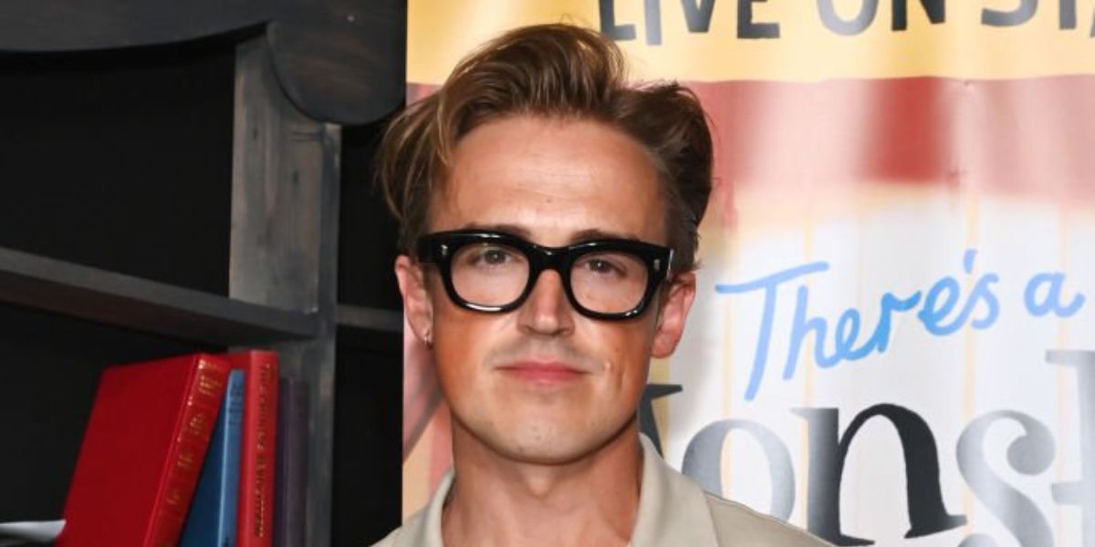 Tom Fletcher of McFly was seen wearing black Cutler and Gross 9261 01 Black optical glasses to attend the press performance of "There's A Monster In Your Show" at Riverside Studios in London, August 2024