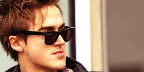 Tom Fletcher was seen wearing the iconic Ray-Ban Wayfarer 2140 901 Black sunglasses