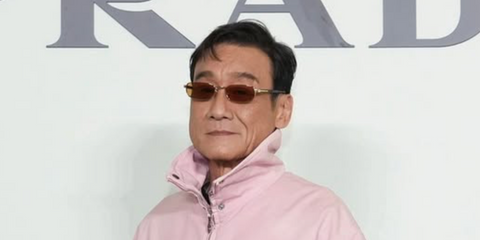 Hong Kong actor Tony Leung Ka-fai was seen wearing gold Prada PR B54S 5AK50P rectangular sunglasses with yellow lenses at the opening of the new Prada boutique in Shenzhen Bay, China.