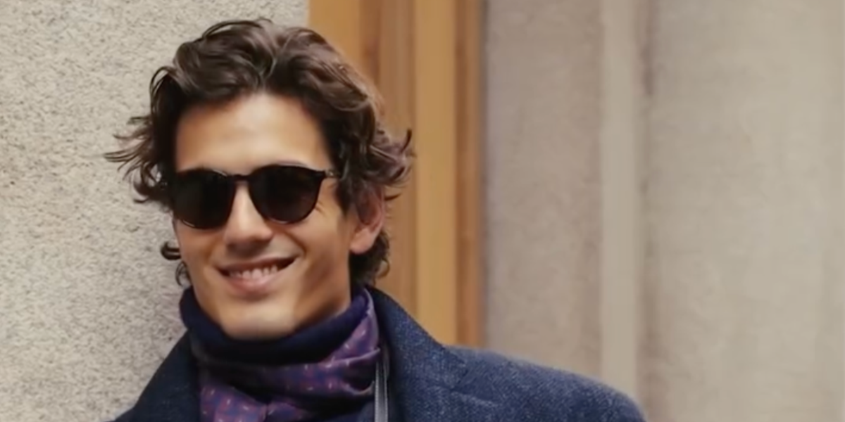 Turkish-German model and internet personality Tony Ozkan was seen wearing black Polo Ralph Lauren PH4110 5284/87 round sunglasses at the Ralph Lauren Purple Label Fall/Winter 2026 fashion show during Milan Men's Fashion Week.