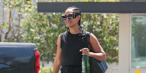 Tracee Ellis Ross is seen wearing Saint Laurent Sun Blaze SL M119 001 sunglasses in Los Angeles