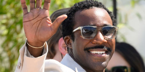 Severance actor Tramell Tillman was seen wearing transparent yellow Paul Smith Gibson PSSN090 003 square sunglasses at the 2025 Cannes Film Festival
