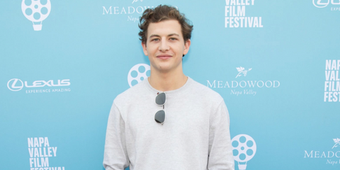 Tye Sheridan was seen carrying silver Randolph Aviator Bright Chrome AF075 sunglasses to attend the Napa Valley Film Festival