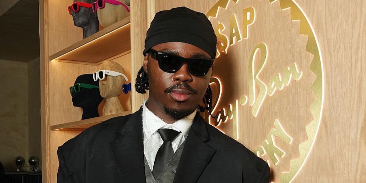 Professional skateboarder Tyshawn Jones was seen wearing black Ray-Ban Mega Wayfarer RB 0840S 901/31 sunglasses at the ASAP Rocky Met Gala After Party, May 2025. Shop online now on Pretavoir