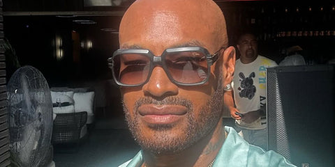 Tyson Beckford was seen wearing matte black and gold Cazal Legends 607 11 square sunglasses in Miami on the memorial day weekend, through his Instagram post
