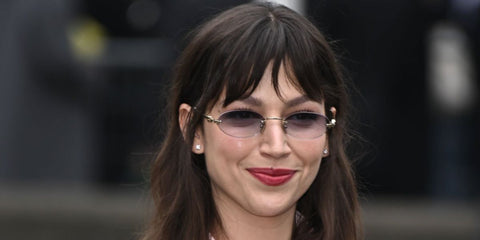 Ursula Corbero was seen wearing Miu Miu MU A54S 5AK04O rimless oval optical glasses with grey gradient lenses at the Miu Miu Fall/Winter 2025 fashion show during Paris Fashion Week. Shop online now on Pretavoir