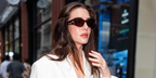 Argentine actress, model, and girlfriend of J Balvin Valentina Ferrer was seen wearing tortoiseshell Gucci GG1401S 002 sunglasses at Jeremy Scott x Longchamp exhibition in New York City, May 2026.