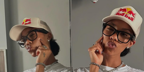 American high jumper and track and field athlete Vashti Cunningham was seen wearing matte black Ray-Ban Meta Wayfarer RW4008 601S/1M Photochromic Smart Glasses in her Instagram post, June 2025. Shop online now on Pretavoir