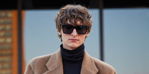 French-Canadian actor Vassili Schneider was seen wearing black Saint Laurent Sun SL 610 001 square sunglasses to attend the Saint Laurent Menswear Spring/Summer 2024 fashion show during Paris Men's Fashion Week