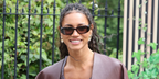 Television and radio presenter Vick Hope was seen wearing tortoiseshell Prada PR 17WS 2AU8C1 Symbole sunglasses with brown lenses at the Wimbledon Tennis Championship 2024.