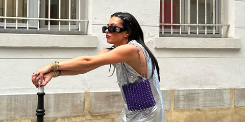 TikToker Victoria Paris was seen wearing black Gucci GG0811S 001 sunglasses in her Instagram post, September 2023.