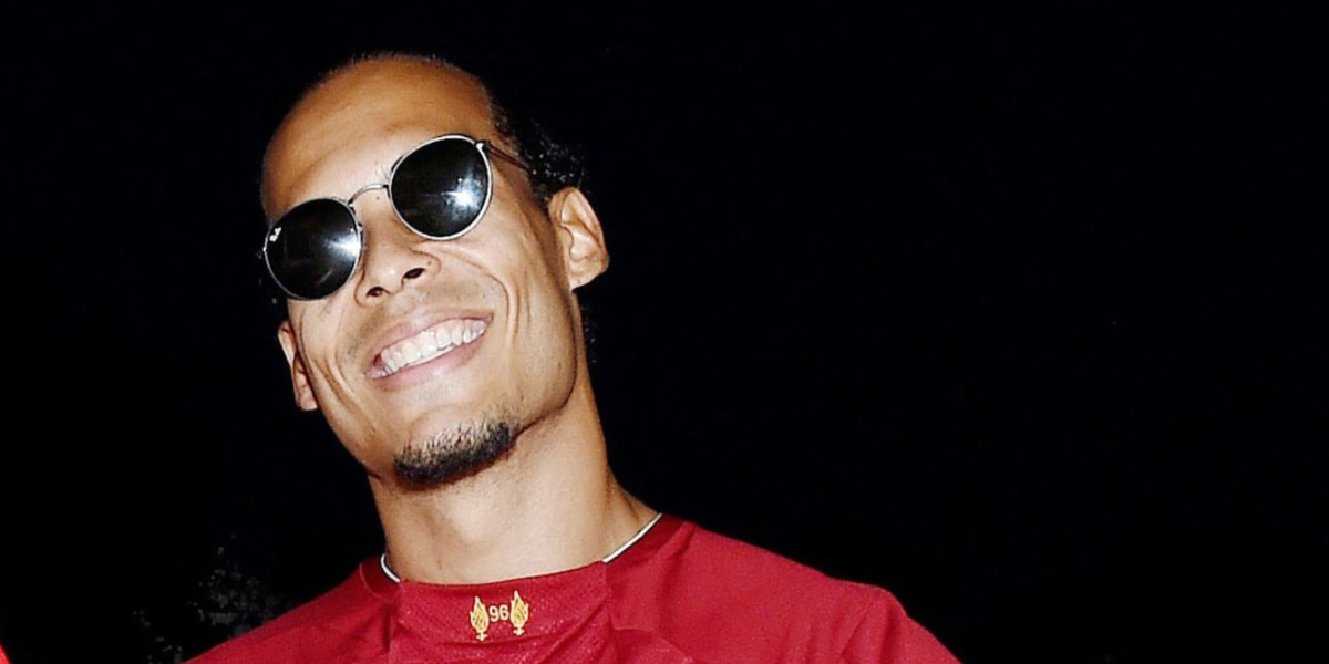 Virgil van Dijk was seen wearing gunmetal silver Ray-Ban Round Metal RB 3447 9229/B1 sunglasses