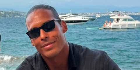 Dutch footballer Virgil van Dijk was seen wearing black Saint Laurent Sun SL 890 Betty Thin 001 sunglasses in his Instagram post, July 2026.