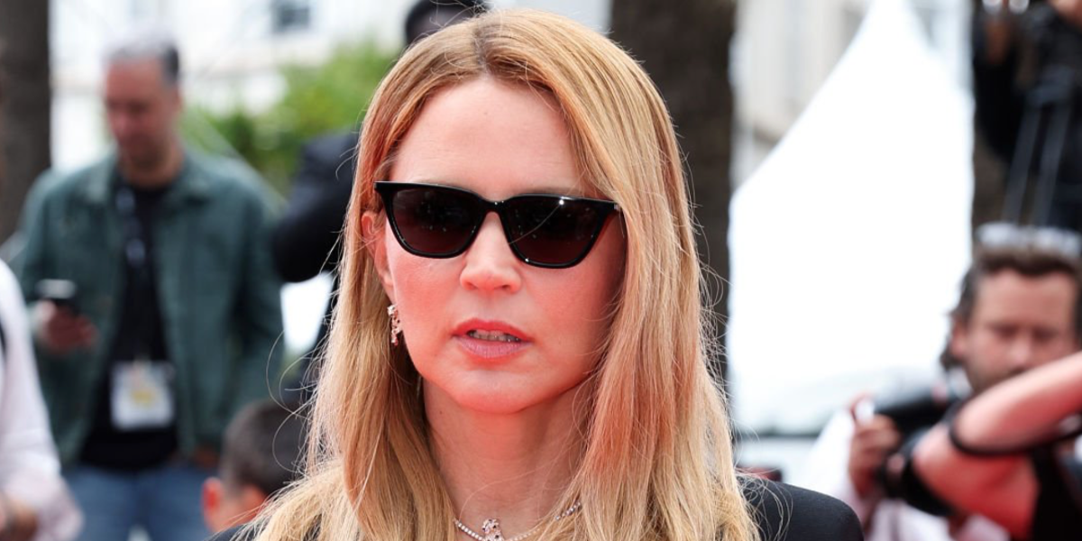 French actress Virginie Efira was seen wearing black Saint Laurent Sun SL 889 Sulpice Thin 001 sunglasses at the L'Inconnue screening during Cannes Film Festival 2026.