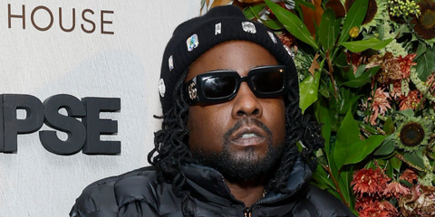 Celebrity and rapper Wale was seen wearing black Gucci GG0811S 001 sunglasses as he attended Clipse & Pharrell Williams Celebrate "Let God Sort Em Out," Presented by Hennessy in West Hollywood, January 2026.