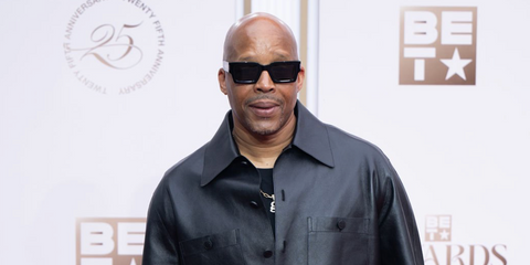 Rapper and record producer Warren G was seen wearing black Saint Laurent SL 572 001 sunglasses at the BET Awards 2025.