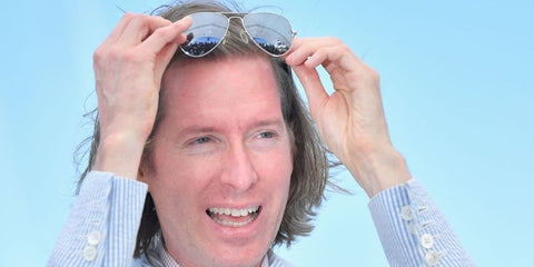Director Wes Anderson was seen wearing silver Ray-Ban Aviator Large Metal RB 3025 003/02 sunglasses with blue Polarised lenses at the 74th Cannes Film Festival. Shop online now on Pretavoir