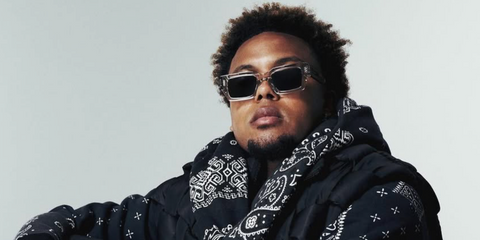 American soccer athlete Weston McKennie was seen wearing transparent Saint Laurent Sun SL 572 003 sunglasses in an Eight by Eight Magazine feature, January 2024