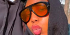 Television personality Whitney Adebayo of Love Island was seen wearng black Tom Ford Bronson TF1044 01E sunglasses with yellow lenses