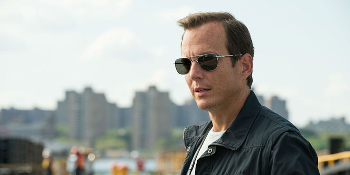 Will Arnett was seen wearing silver Randolph Aviator Bright Chrome AF076 sunglasses with green lenses in Teenage Mutant Ninja Turtles
