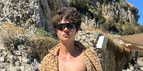 Actor and model Will Peltz was seen wearing black Oakley M2 Frame XL OO9343 01 sunglasses in his Instagram post, July 2024.