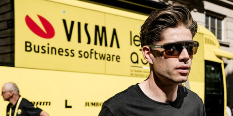 Belgian cyclist Wout van Aert was seen wearing transparent green Oakley Corridor SQ OO9415 09 Prizm sunglasses in his Instagram post, July 2025. Shop online now on Pretavoir