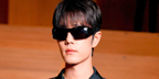 Chinese actor and singer Xiao Zhan was seen wearing black Gucci GG2273S 001 sunglasses at the Gucci Fal/Winter 2026 fashion show during Milan Fashion Week.