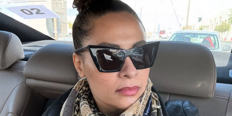 Actress Yasmine Al Massri was seen wearing black Saint Laurent Sun SL 372 001 sunglasses in her Instagram post, May 2025. Shop online now on Pretavoir