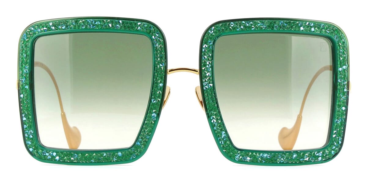 The Serpent Sunglasses in Emerald Green | Goth Fashion – La Femme En Noir