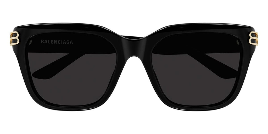 BALENCIAGA サングラス ブラック ゴールドBBロゴ ボリュームフレーム Balenciaga® BB0311SK Rectangular Sunglasses - EuroOptica