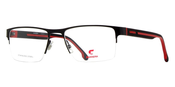Carrera Silver Frame Sunglasses with Black Lenses and Red Temple Tips Carrera Champion/N Aviator Sunglasses in Black Red  main image 2