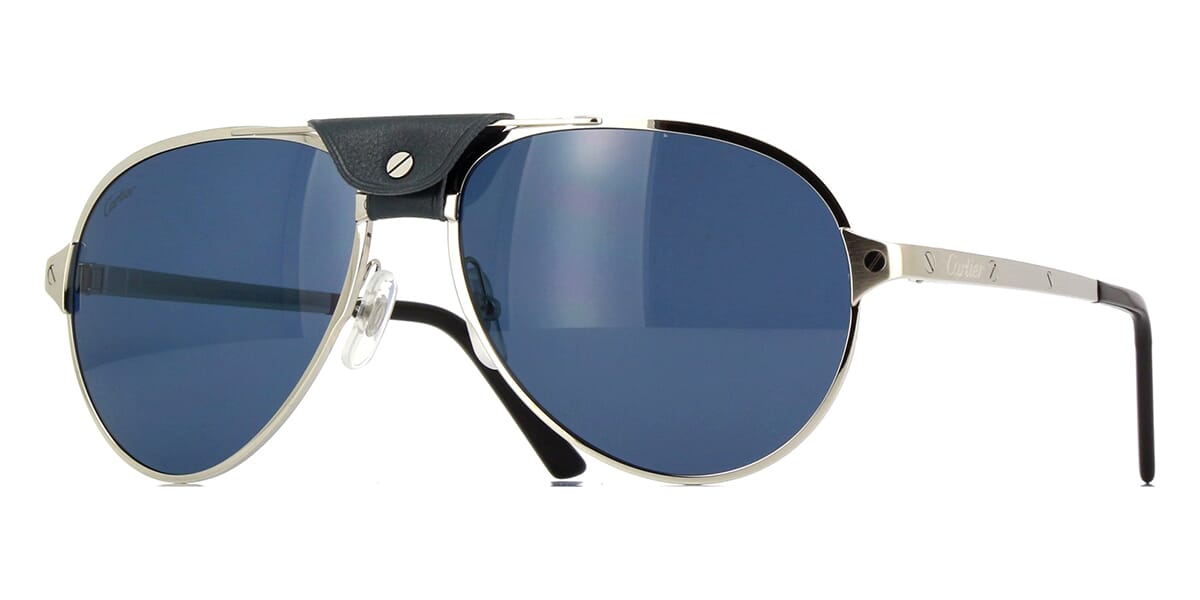 Cartier CT0034S 016 Silver Blue Sunglasses