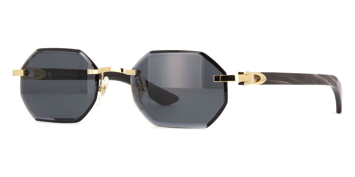 CARTIER Panthere De Cartier Sunglasses Black 481522 | FASHIONPHILE