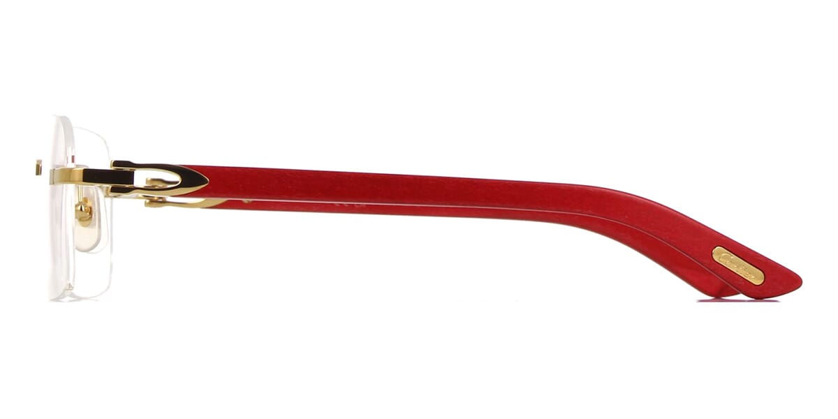 Cartier red cheap wood glasses