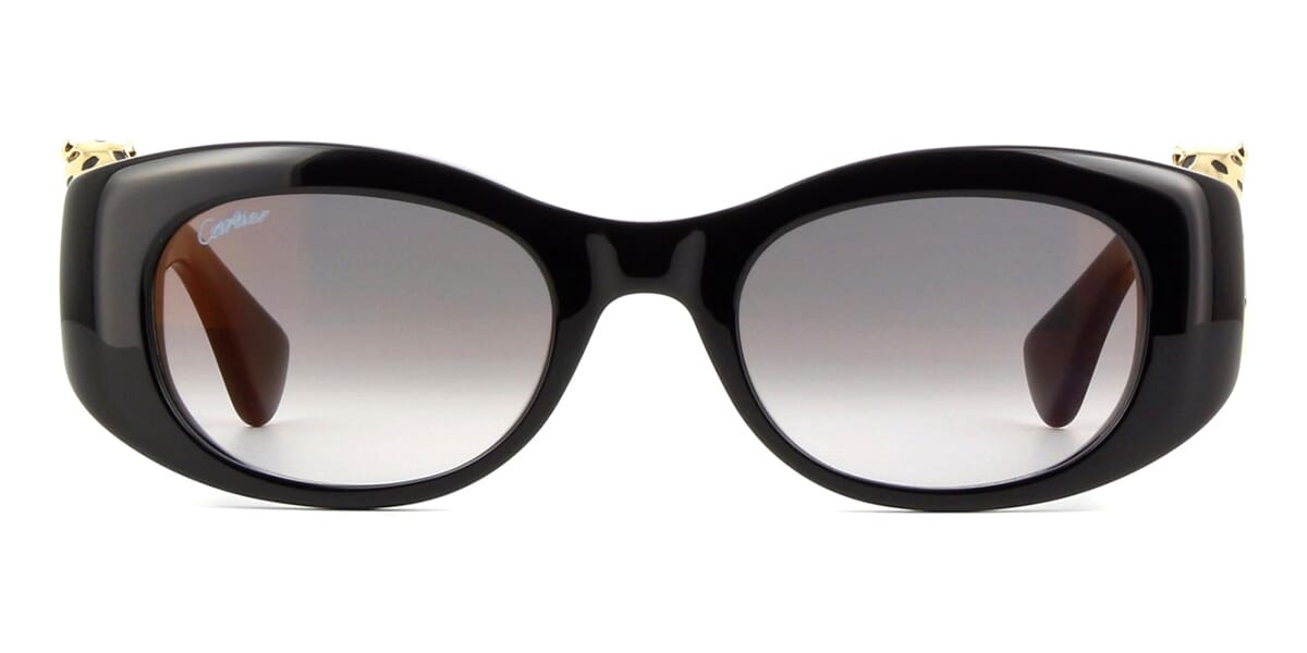 CRESW00655 - Santos de Cartier sunglasses - Smooth and brushed  platinum-finish metal, grey lenses - Cartier