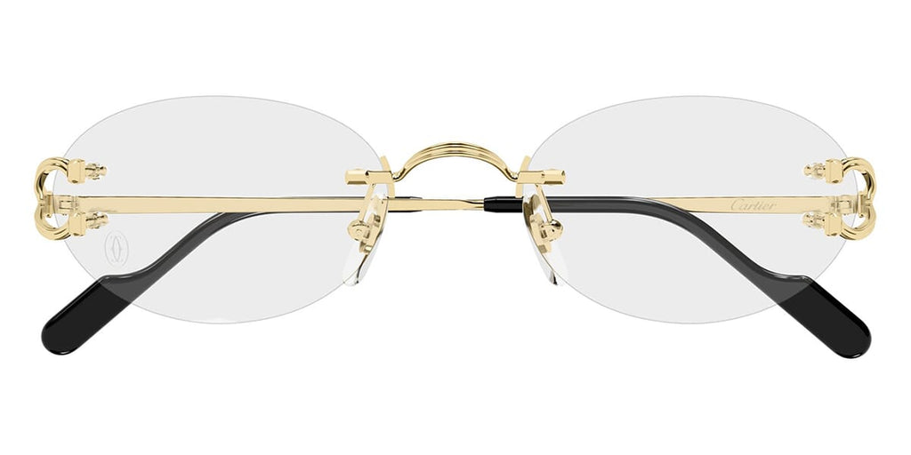 Cartier CT0621o Eyeglasses Gold Metal Cartier CT0521O 001 Eyeglasses Shiny Gold - eye-oo.com main image 4