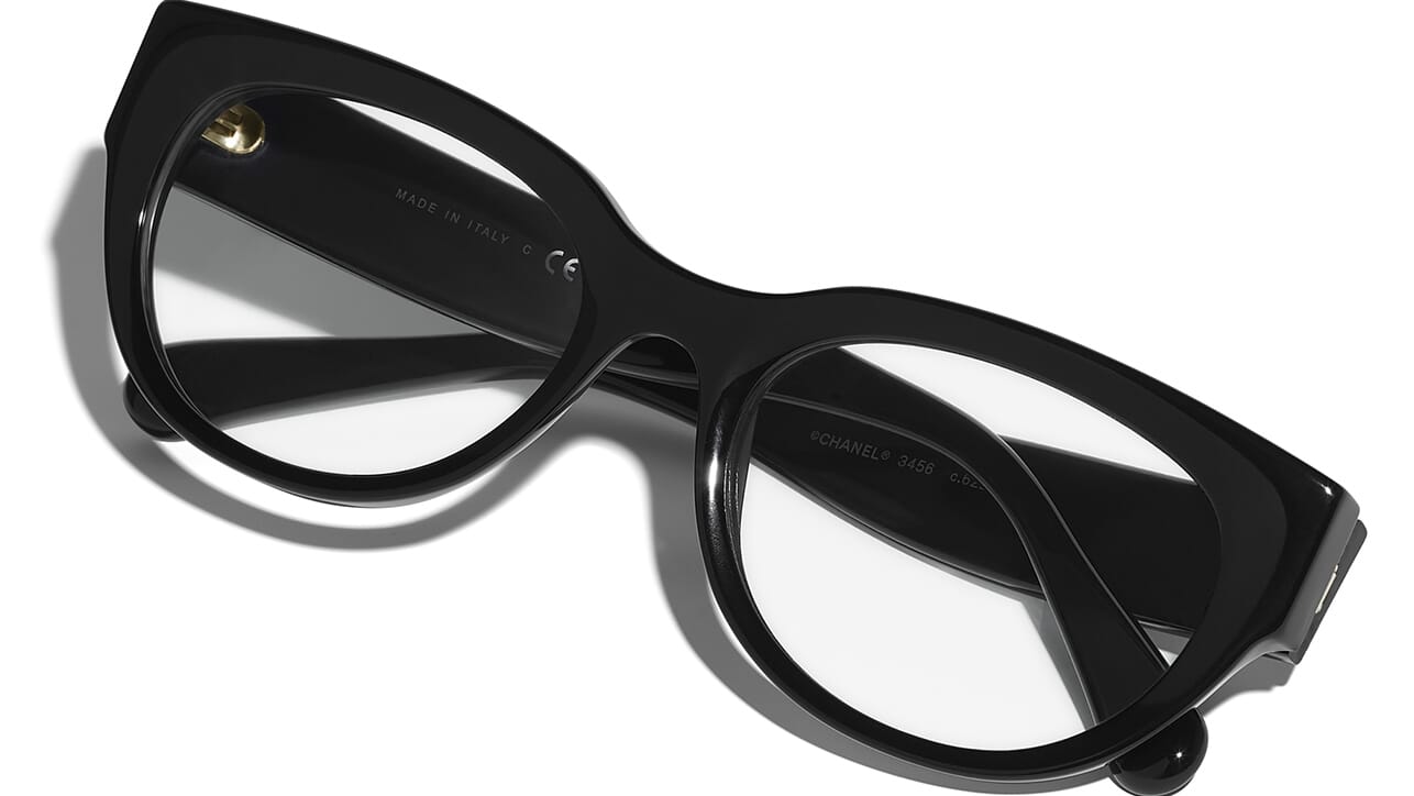 Chanel Round Eyeglasses 51mm Black/Gold (3459 C622)