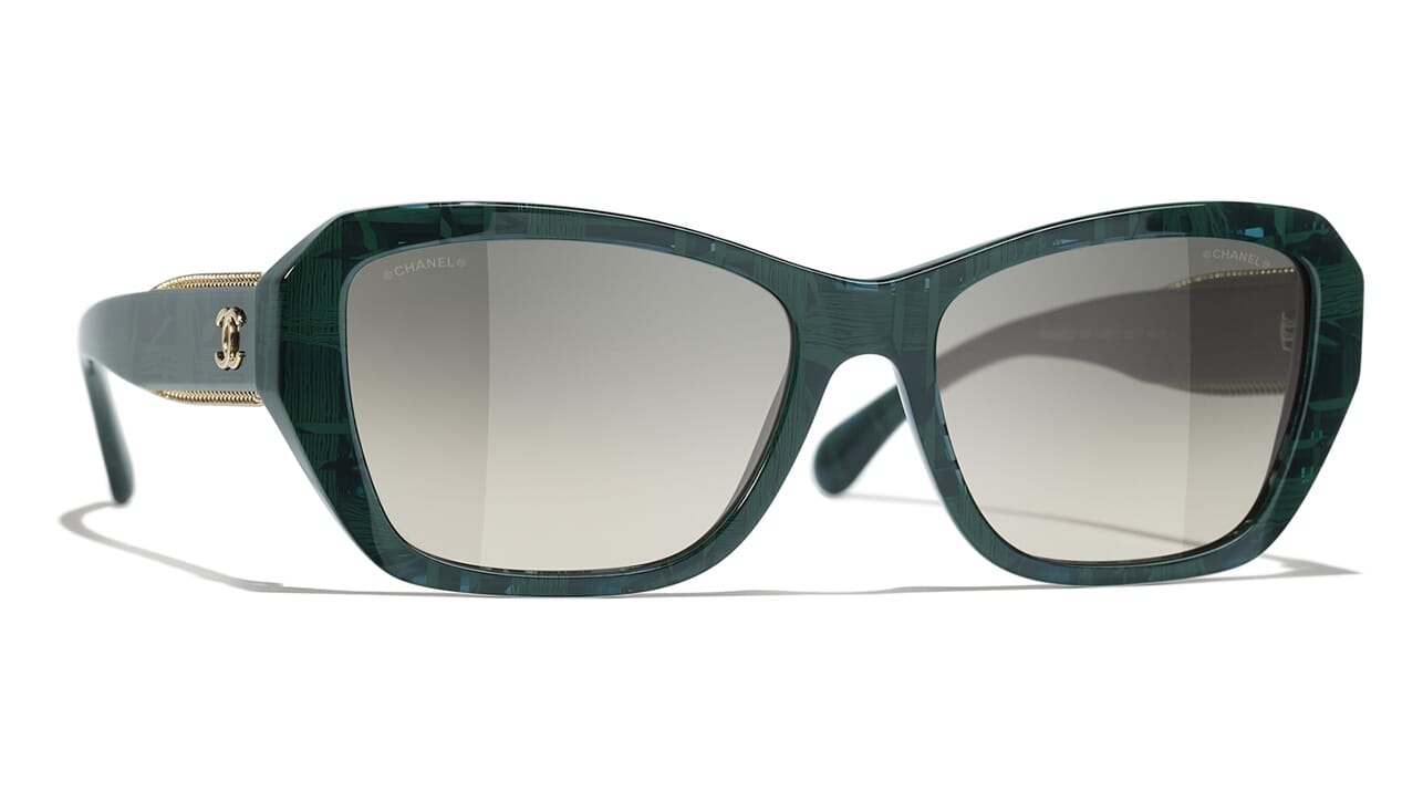 CHANEL Irregular Sunglasses CH4270 Shiny Gold/Green | £528.00 | Buchanan  Galleries