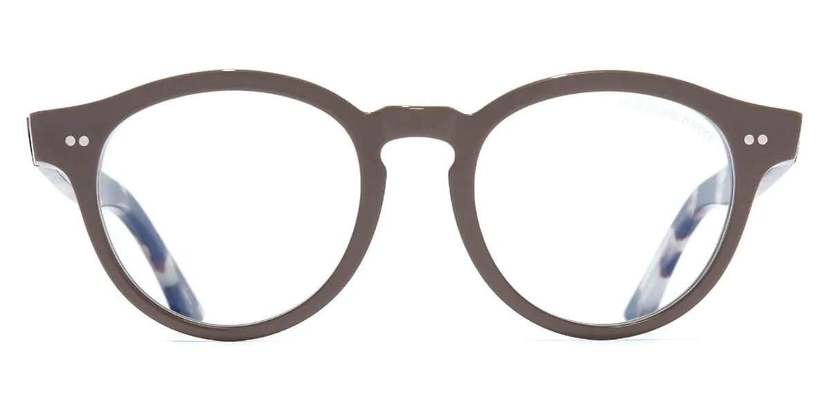 Cutler and Gross 1378 11 Shiny Mud Brown with Blue Control Glasses