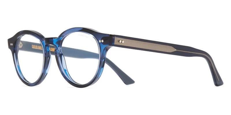 Cutler and Gross 1378 12 Striped Blue Havana and Powder Blue with Blue Control Glasses