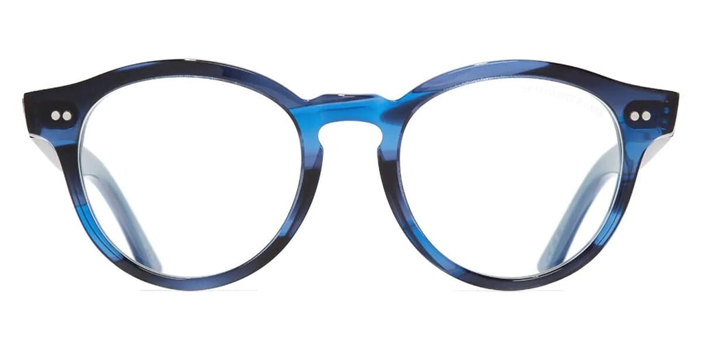 Cutler and Gross 1378 12 Striped Blue Havana and Powder Blue with Blue Control Glasses