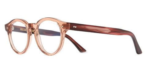 Cutler and Gross 1378 13 Crystal Peach and Striped Brown Havana with Blue Control Glasses