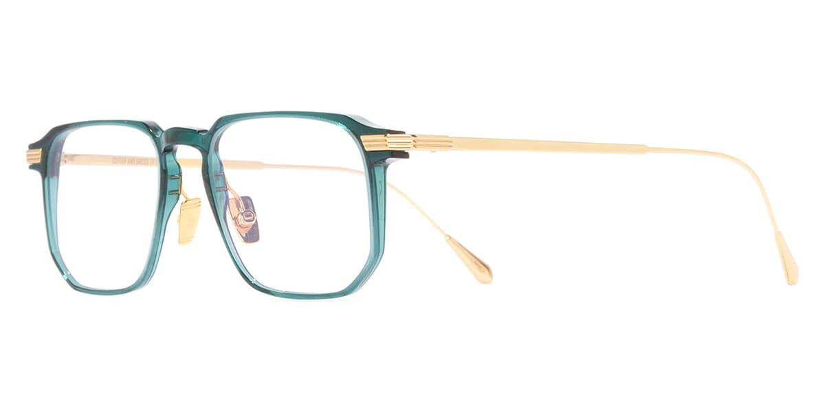 Cutler and Gross Aurum 0007 03 Green 24kt Gold Glasses