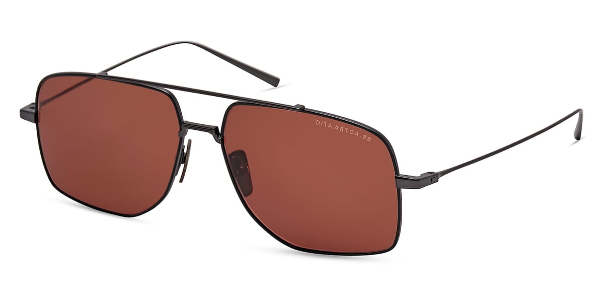 未使用品▼DITA ディータ DTS190 ARTOA.88 ツーブリッジ アイウェア サングラス ゴールド レンズ：ダークグレー 60□15-145 デモレンズ 日本製 メンズ 定価81,400円 Dita Artoa 88 DTS 190 03 Sunglasses - US