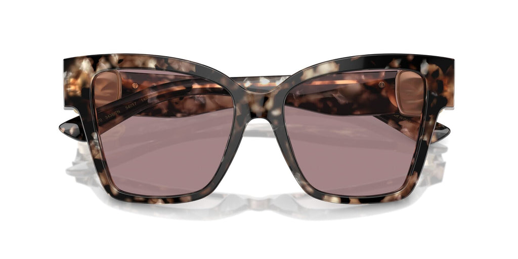 Occhiali Da Sole Dolce & Gabbana DG4470-F 3438/7N, Marrone Perla Avana, Lenti Viola, Stile Cat Eye
